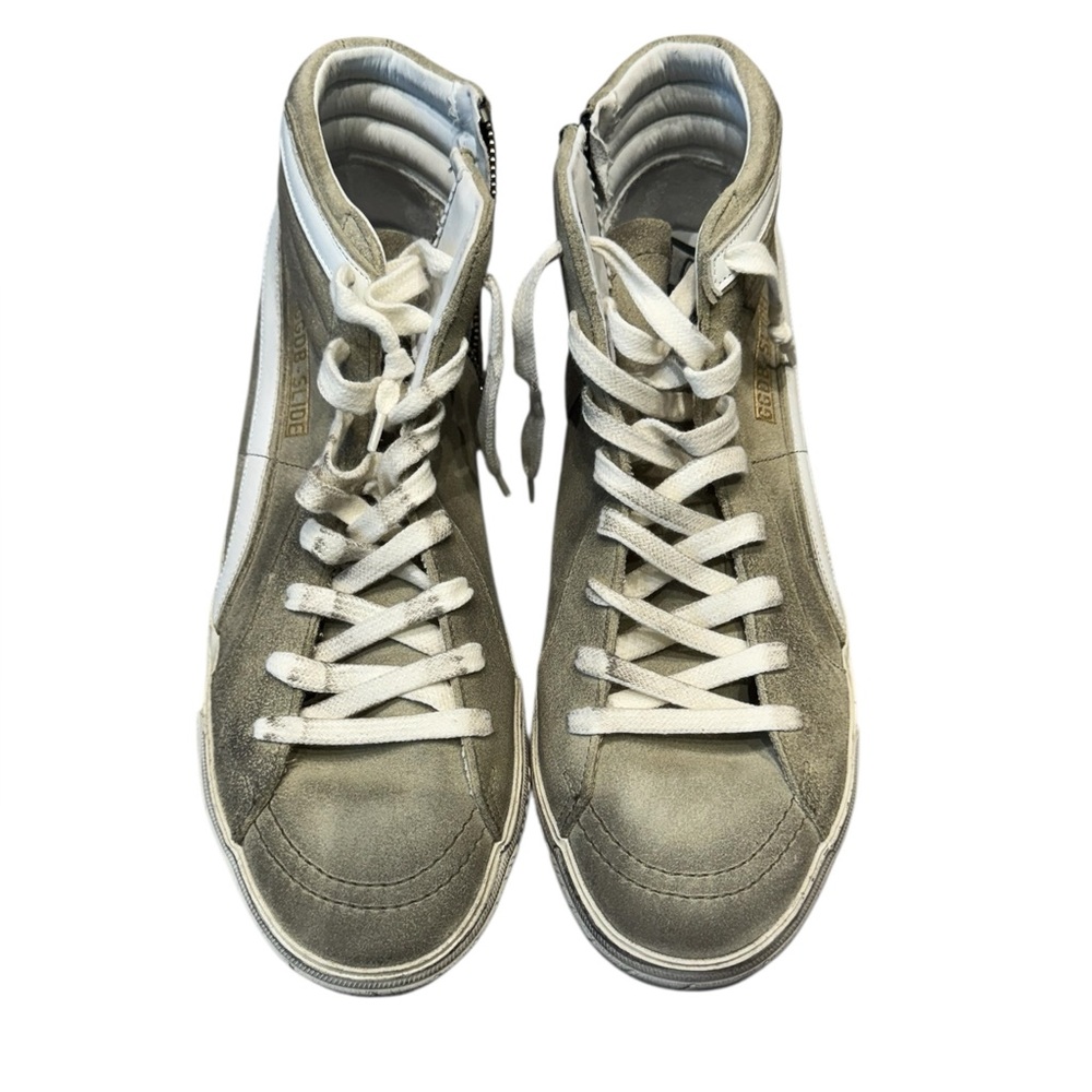 Golden Goose Men’s Sneaker Slide High Top Light Olive Suede BNIB - Picture 5 of 15